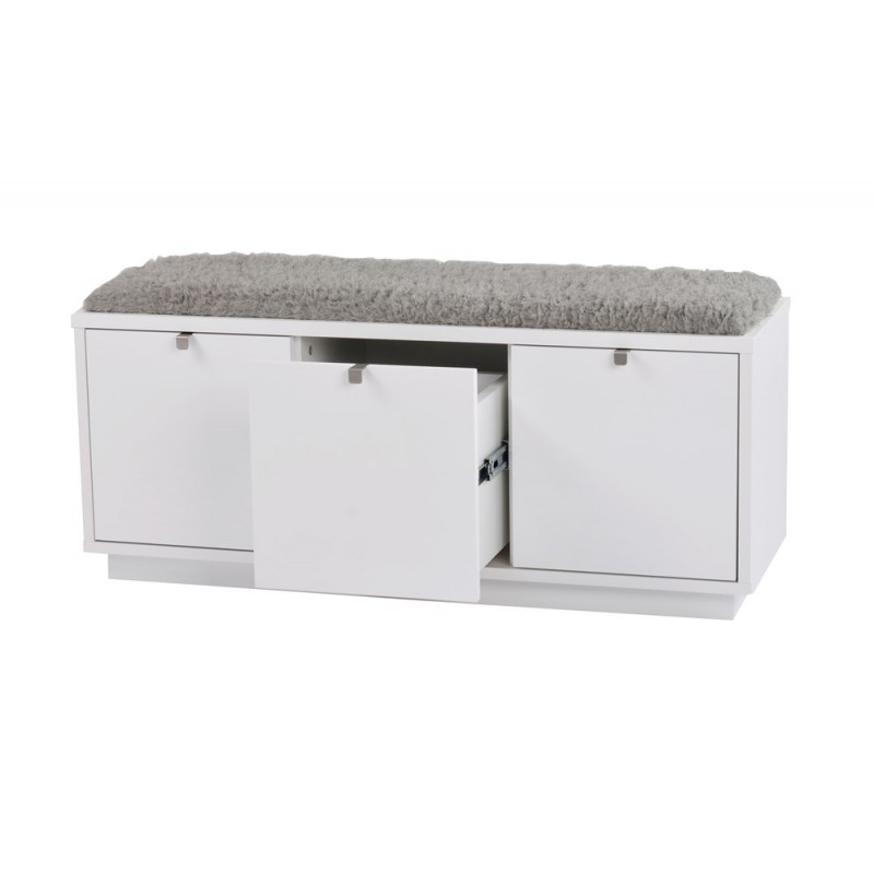 RO Confe Bench 3 Drawers White/Light Grey